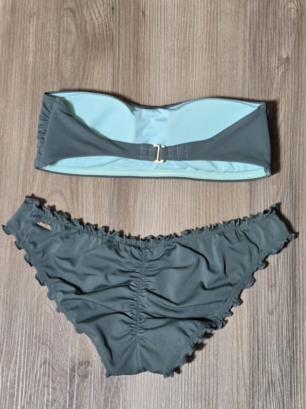 Victoria's Secret Olive Green and Ruffle Bikini Bottoms - Picture 2 of 4